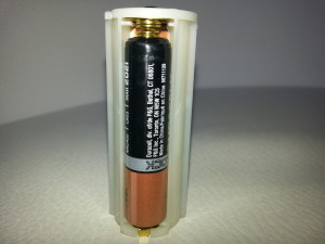 AAA Batteries Inside A PeeDar Battery Caddy